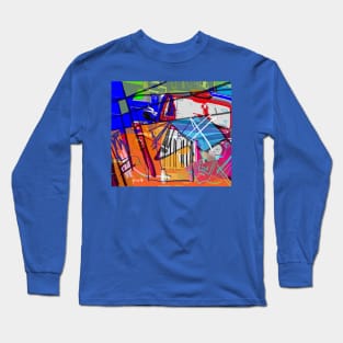 Blue and orange abstract London Long Sleeve T-Shirt